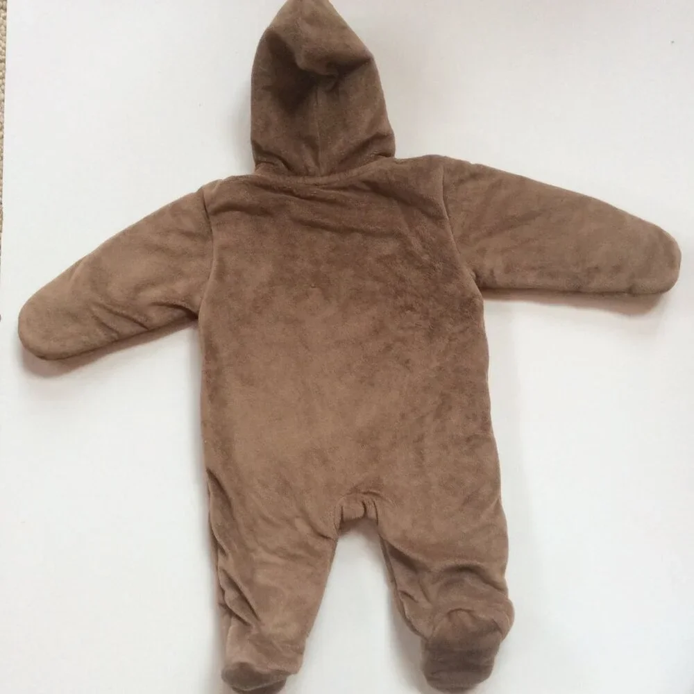 Child of Mine Hooded Brown Bear 1 Piece 3-6 Months & Vive Bien Wool Fox Hat OS